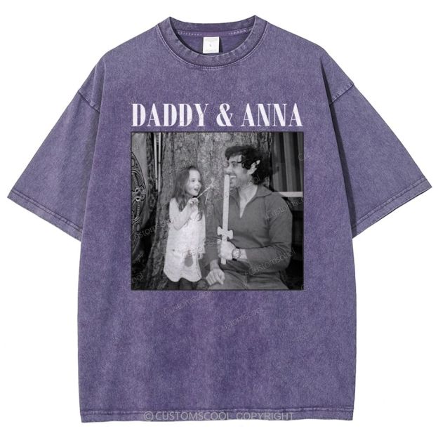 Addcustom Two Names And One Photo Unisex Fit Washed T-Shirt Customscool