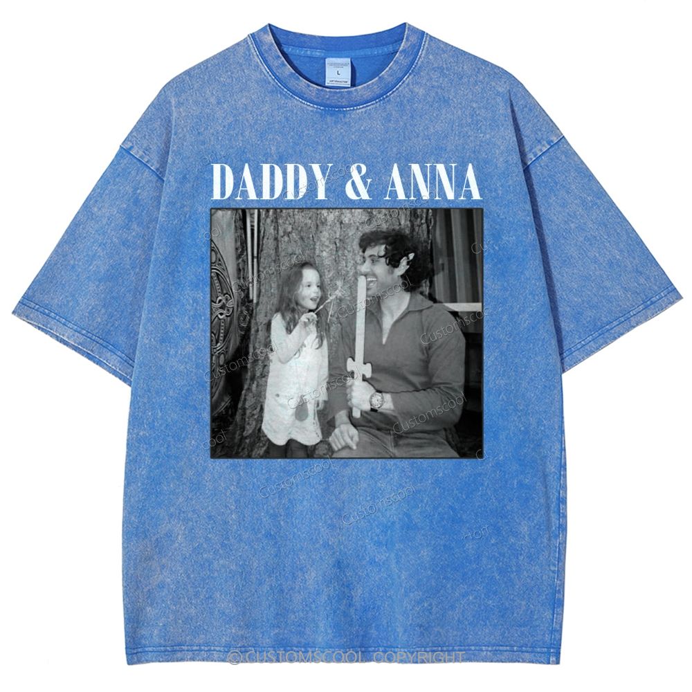 Addcustom Two Names And One Photo Unisex Fit Washed T-Shirt Customscool