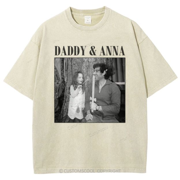 Addcustom Two Names And One Photo Unisex Fit Washed T-Shirt Customscool