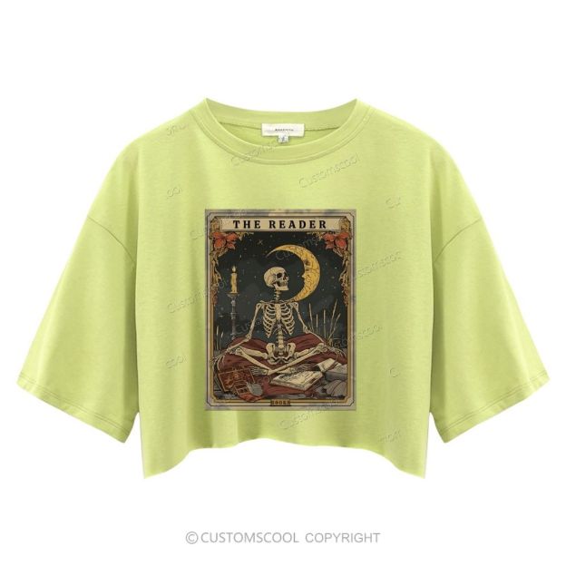 The Reader Book Tarot Card Crop Tops