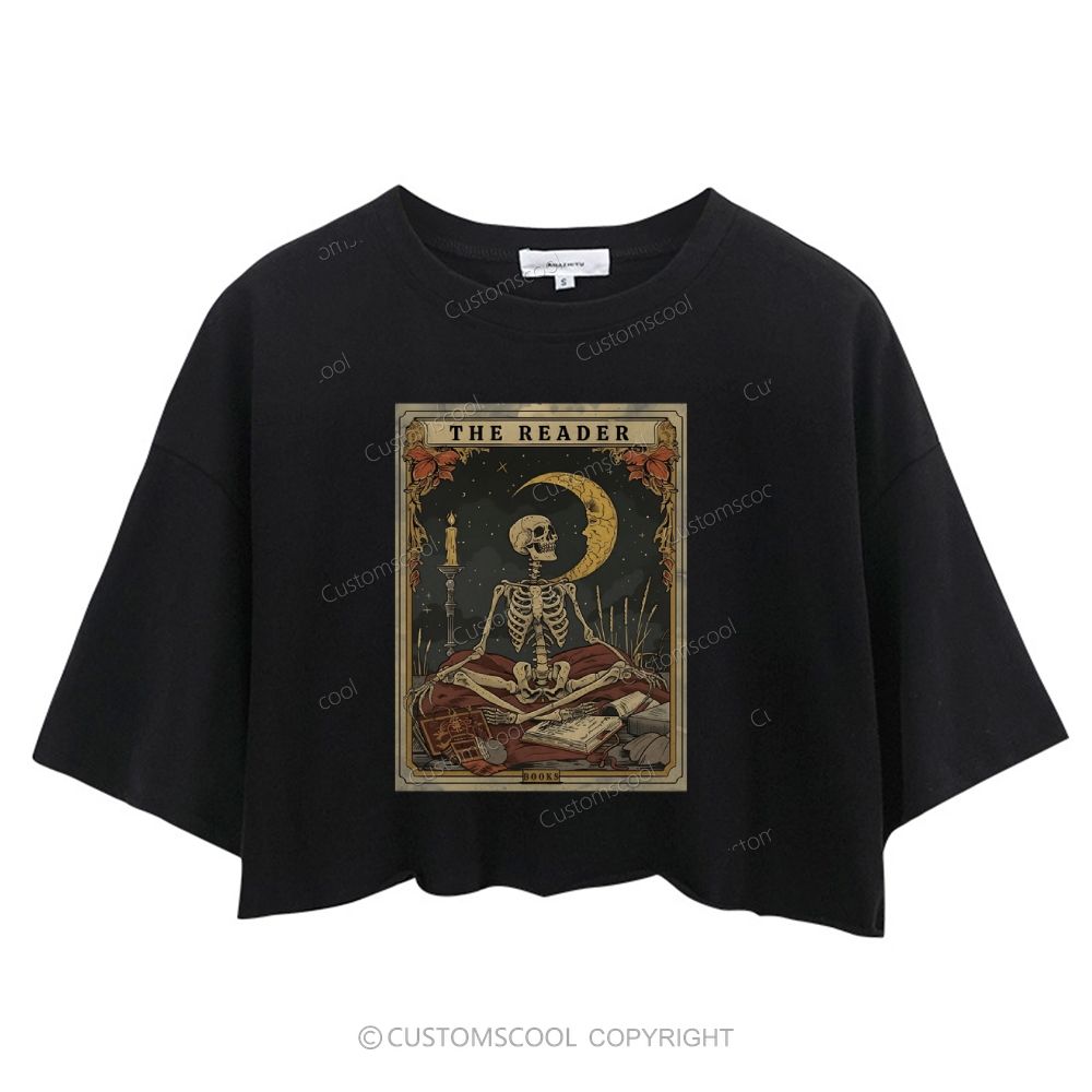 The Reader Book Tarot Card Crop Tops