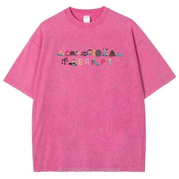 Occupational Therapy Embroidered Unisex Fit Washed T-Shirt