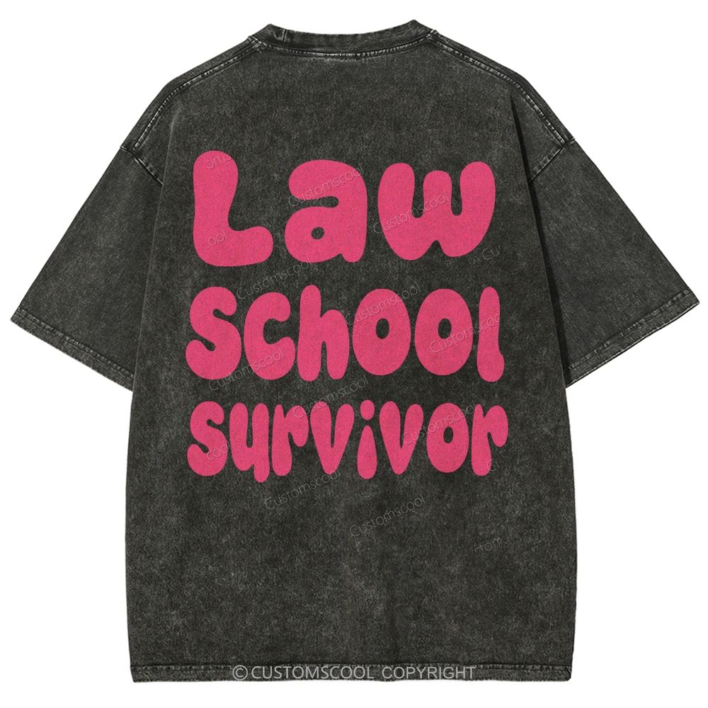 Law School Survivor Unisex Fit Washed T-Shirt