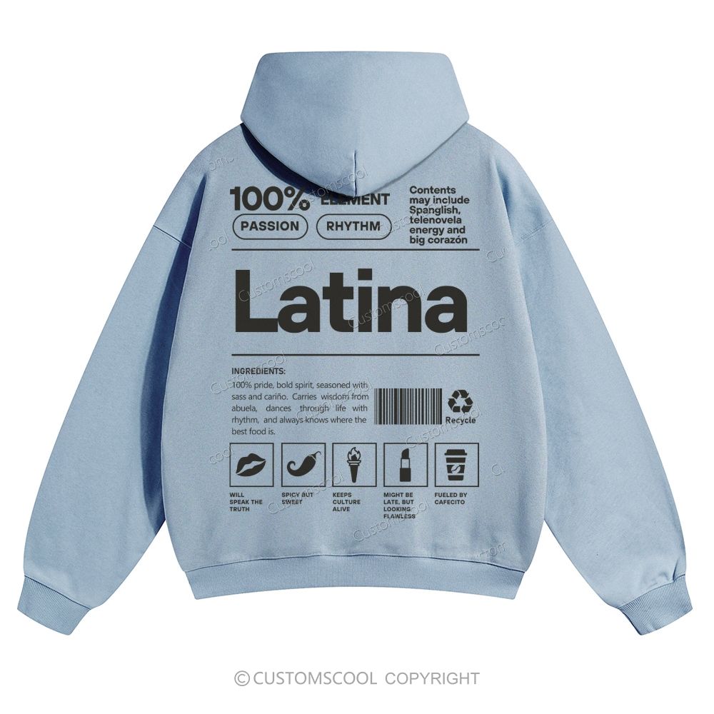 Latina Solid Color Hoodie Customscool