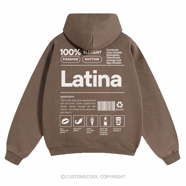 Latina Solid Color Hoodie Customscool