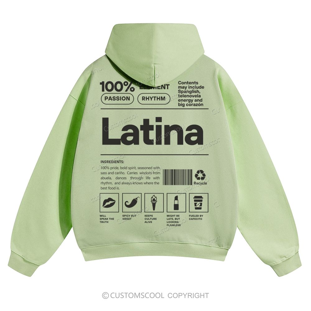 Latina Solid Color Hoodie Customscool