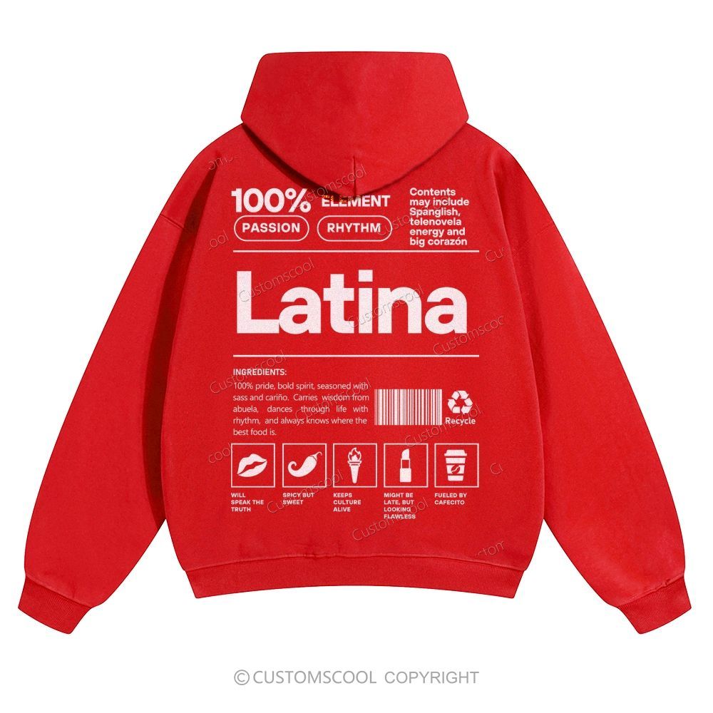 Latina Solid Color Hoodie Customscool