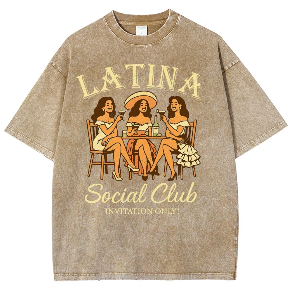 Latina Social Club Unisex Fit Washed T-Shirt