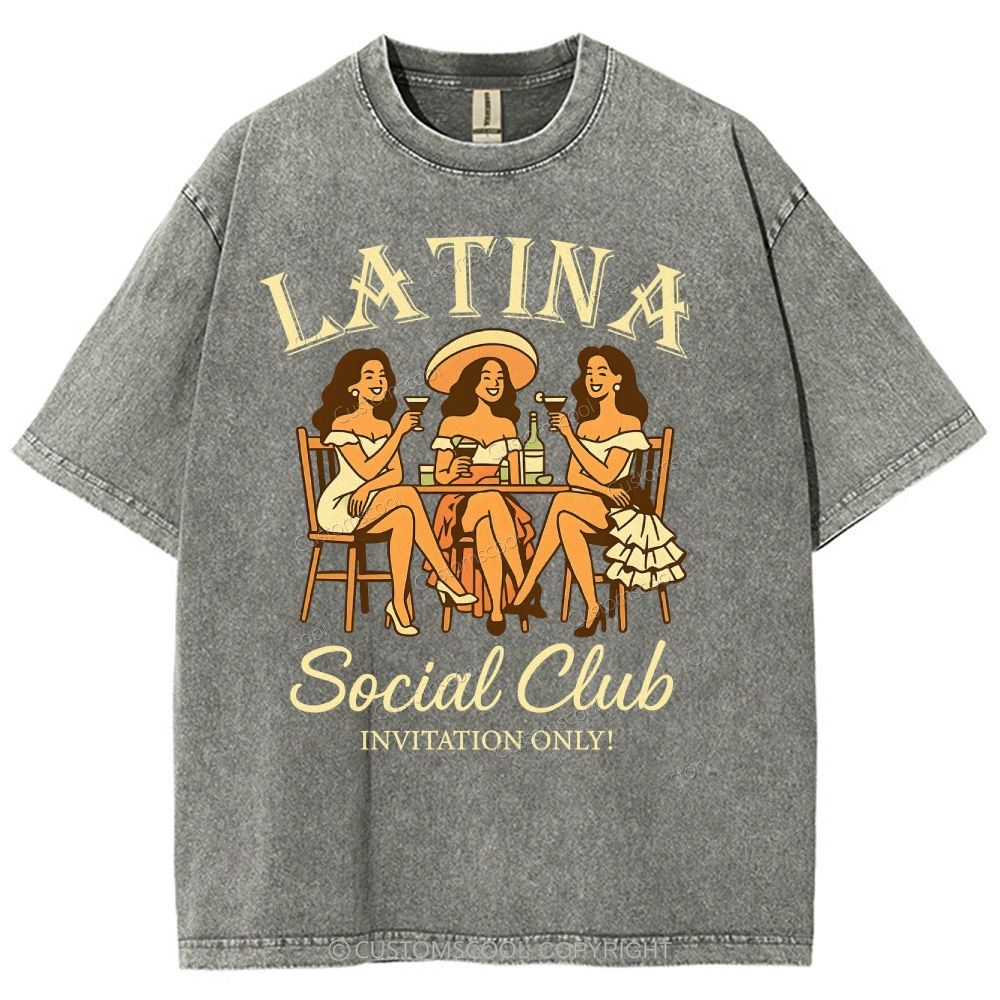 Latina Social Club Unisex Fit Washed T-Shirt