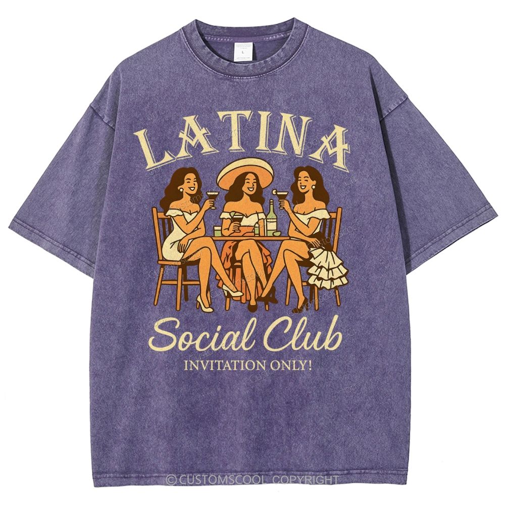 Latina Social Club Unisex Fit Washed T-Shirt