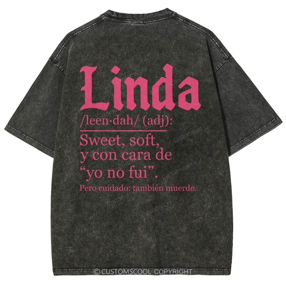 Linda Unisex Fit Washed T-Shirt