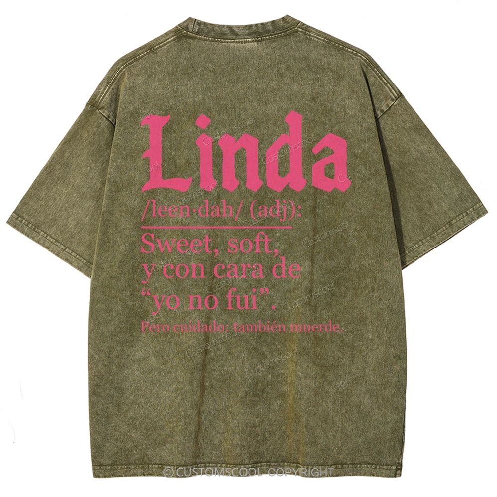 Linda Unisex Fit Washed T-Shirt