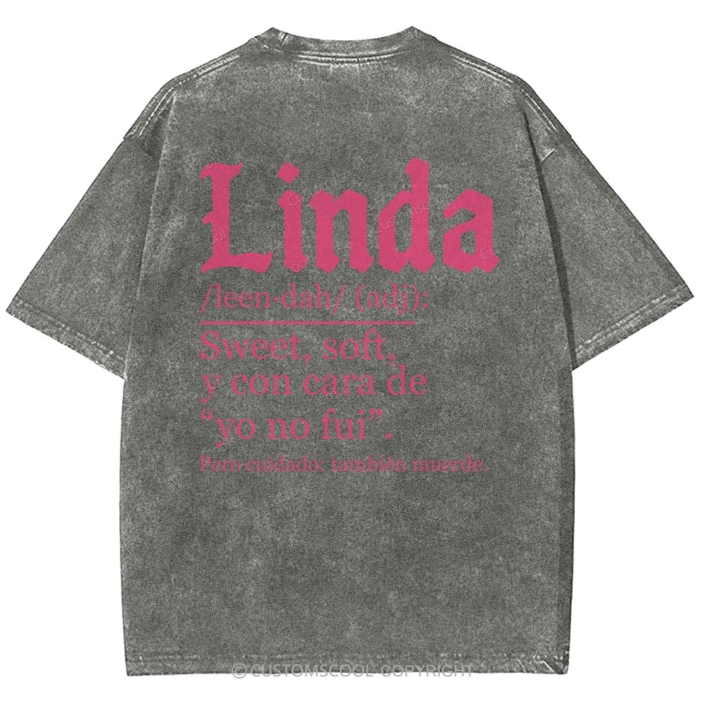 Linda Unisex Fit Washed T-Shirt