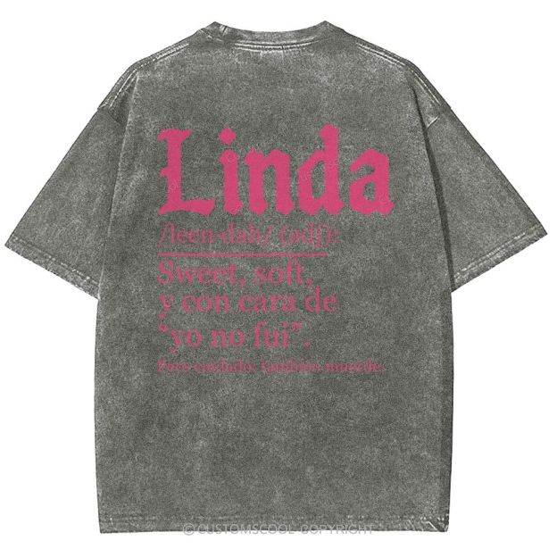 Linda Unisex Fit Washed T-Shirt