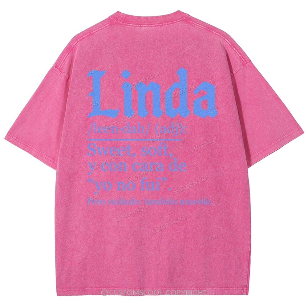 Linda Unisex Fit Washed T-Shirt