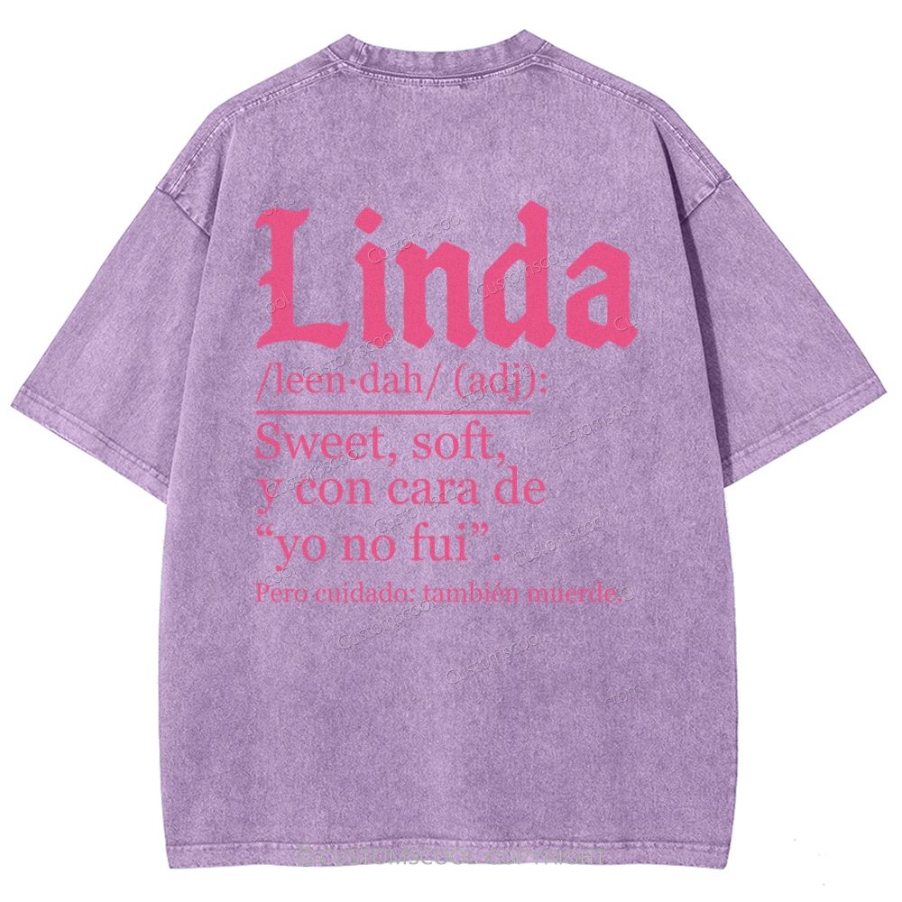 Linda Unisex Fit Washed T-Shirt