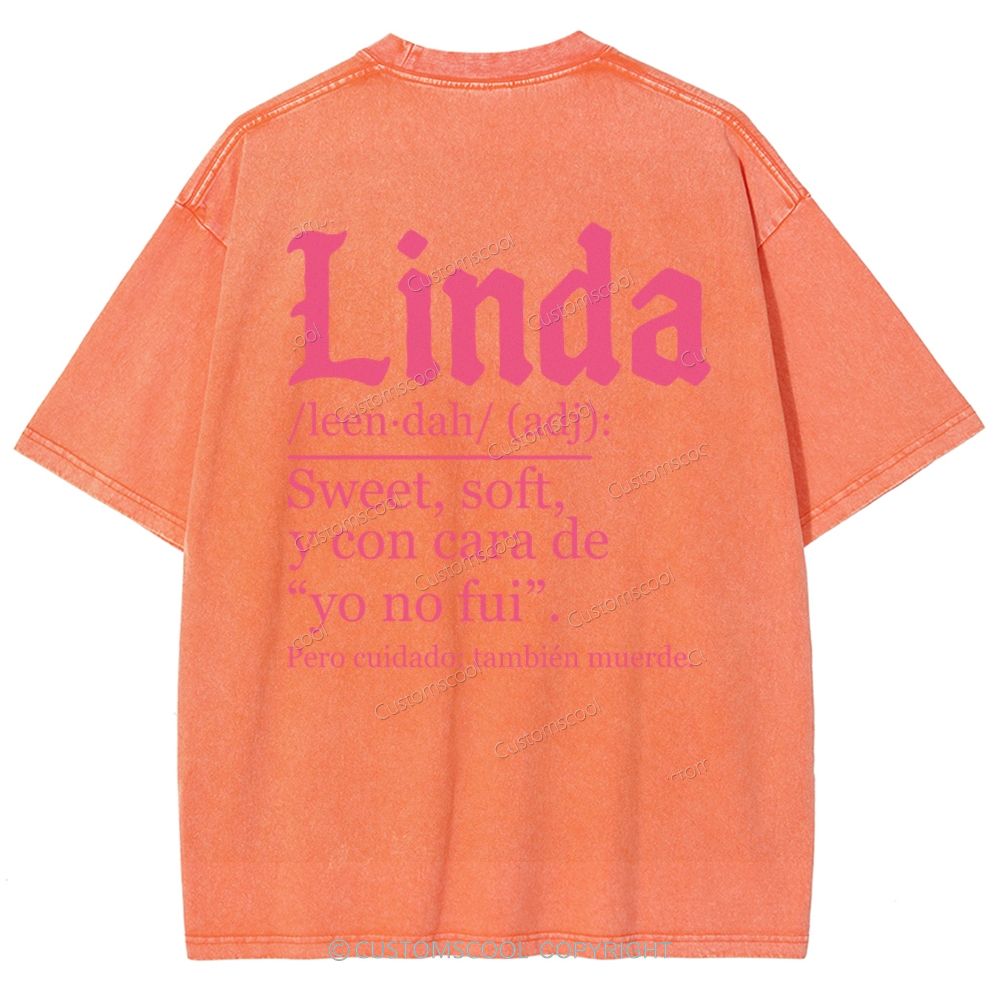 Linda Unisex Fit Washed T-Shirt