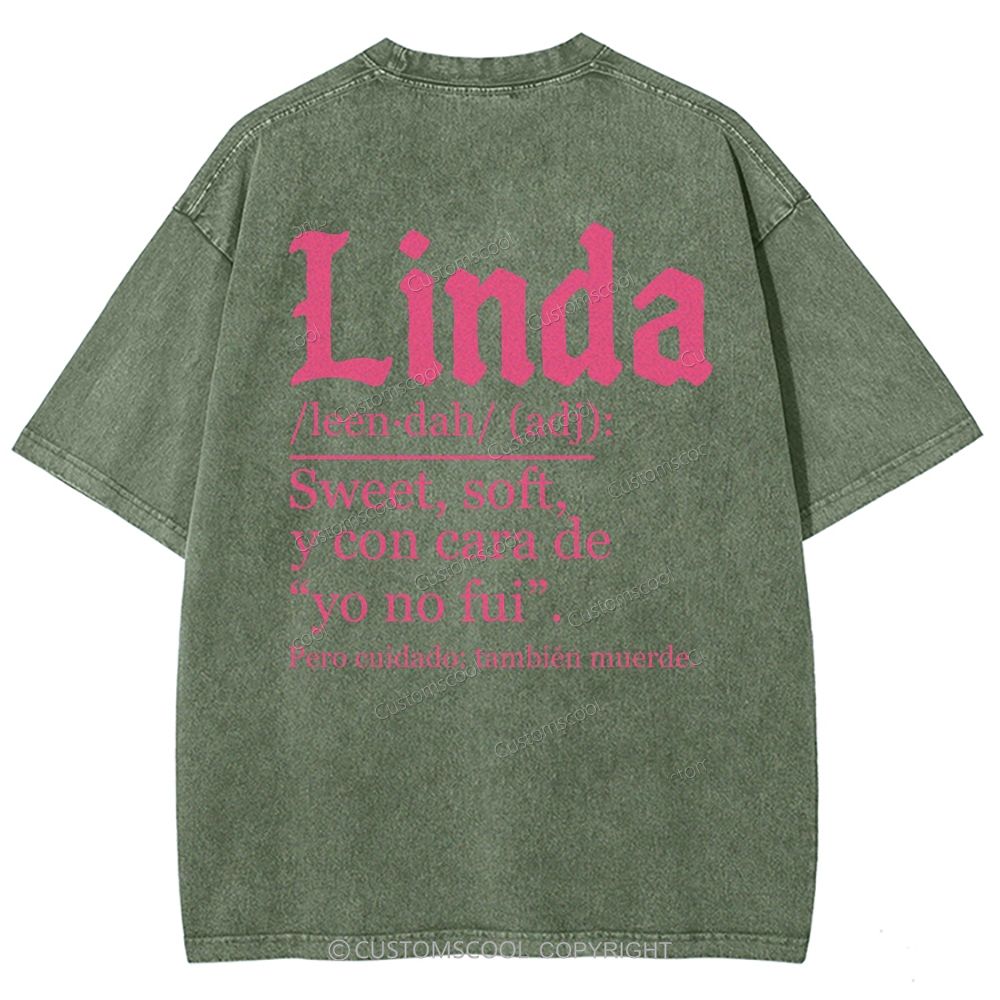 Linda Unisex Fit Washed T-Shirt