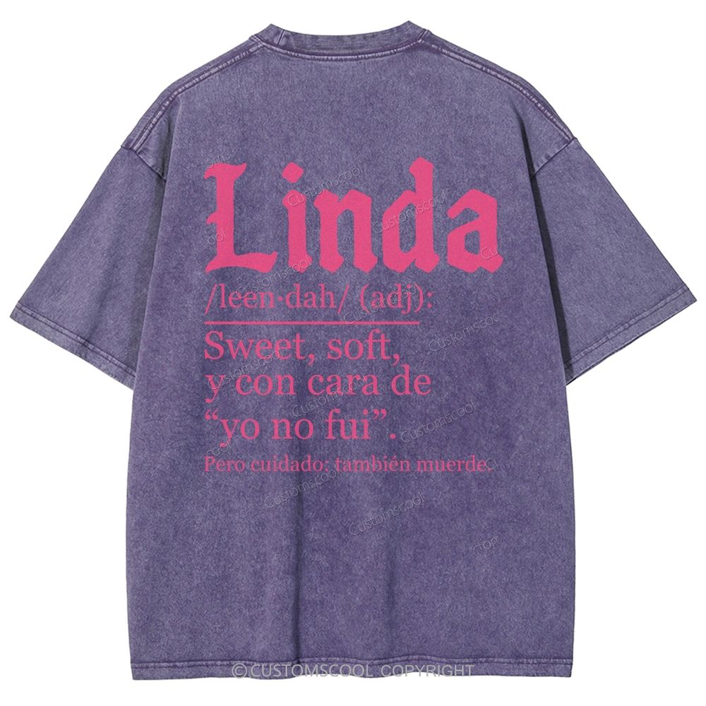 Linda Unisex Fit Washed T-Shirt