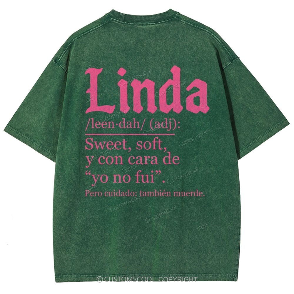 Linda Unisex Fit Washed T-Shirt