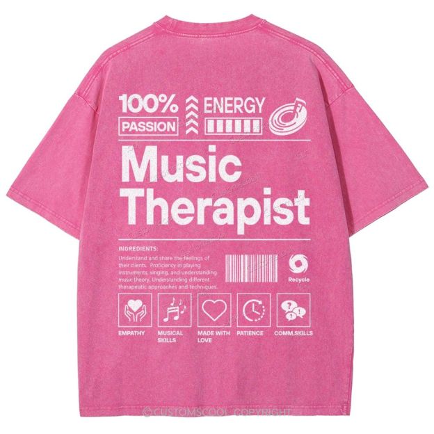 Music Therapist Unisex Fit Washed T-Shirt Customscool