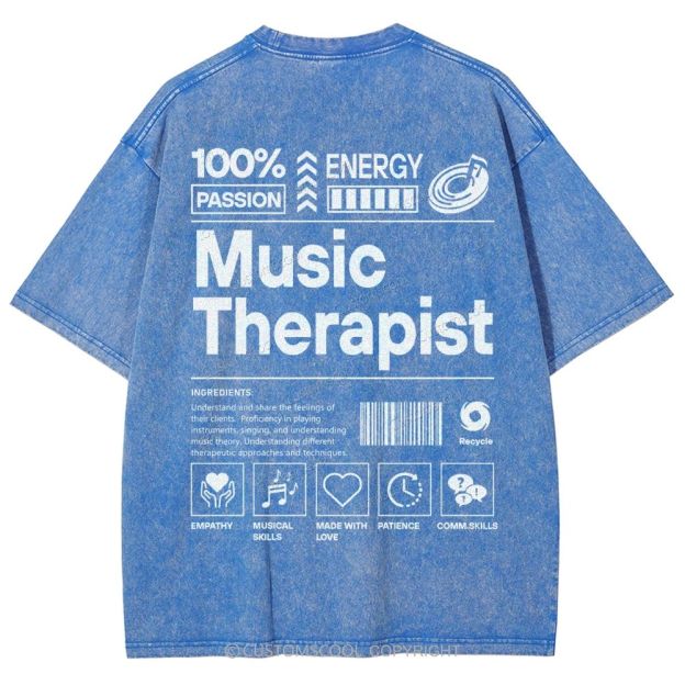 Music Therapist Unisex Fit Washed T-Shirt Customscool