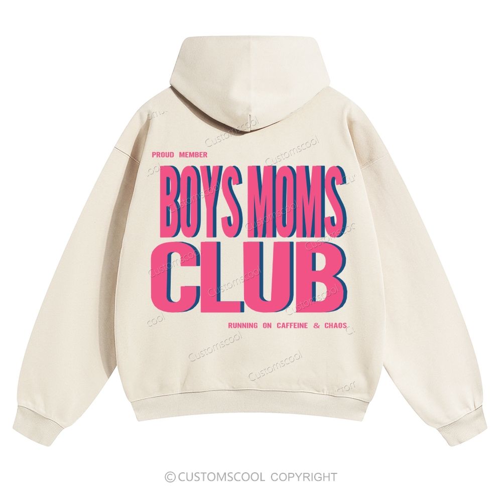 Boys Moms Club Solid Color Hoodie