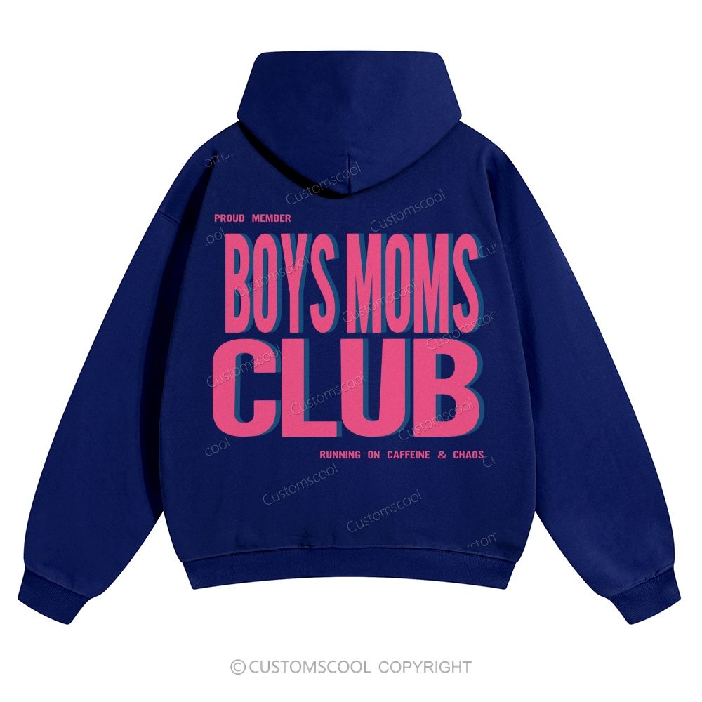 Boys Moms Club Solid Color Hoodie
