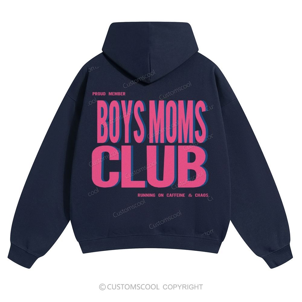 Boys Moms Club Solid Color Hoodie