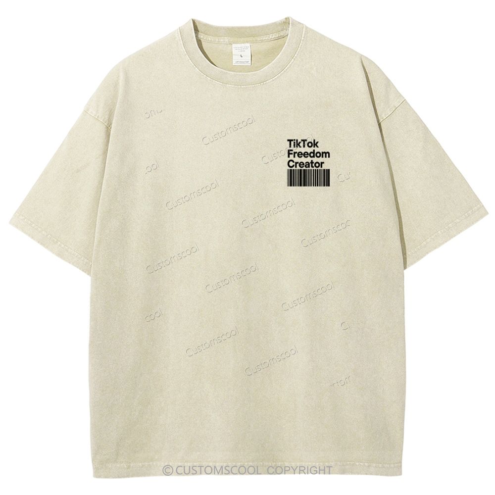 TikTok Freedom Creator Unisex Fit Washed T-Shirt Customscool