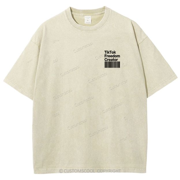 TikTok Freedom Creator Unisex Fit Washed T-Shirt Customscool