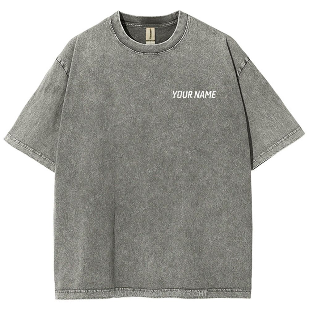 Customize Your Company Name, Industry, Phone Number, Email Address, Website, And Facebook Information Unisex Fit Washed T-Shirt