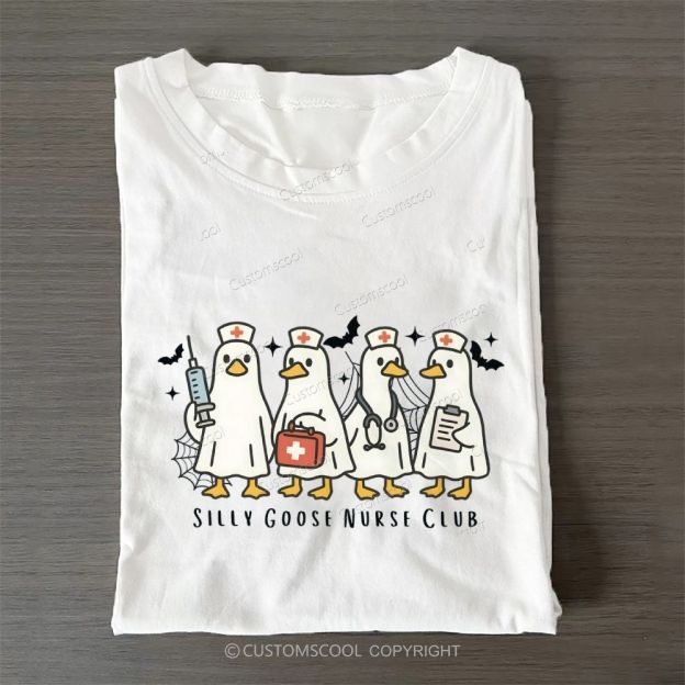 Silly Goose Nurse Club Casual Cotton T-Shirt