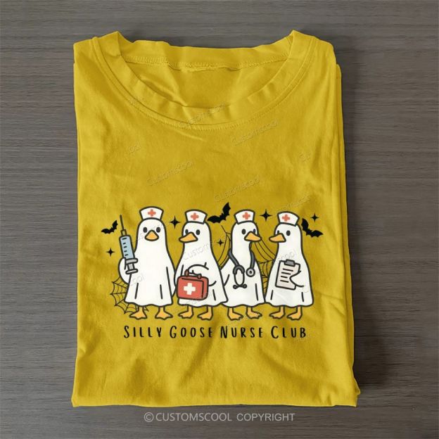 Silly Goose Nurse Club Casual Cotton T-Shirt