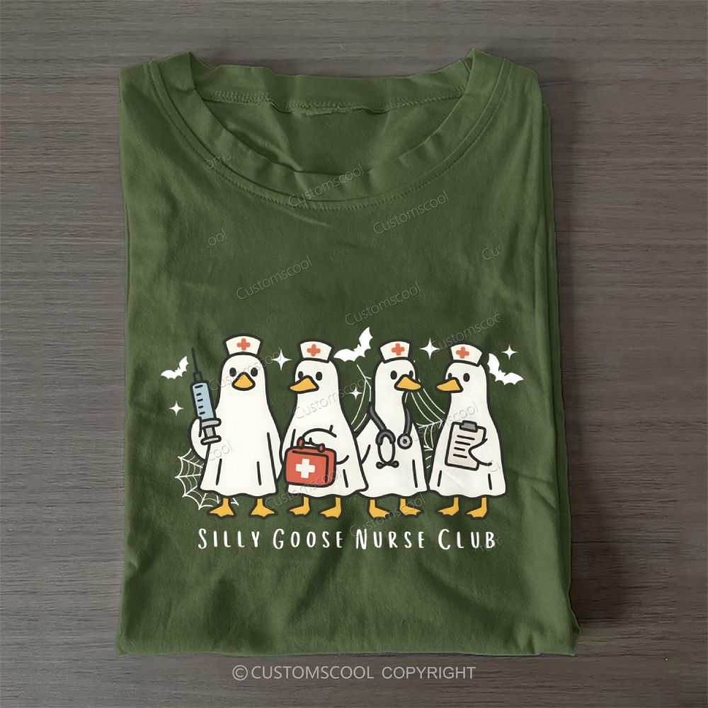 Silly Goose Nurse Club Casual Cotton T-Shirt
