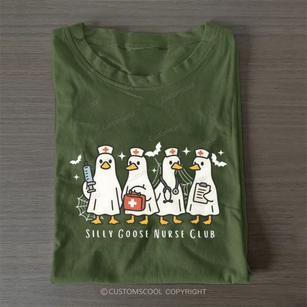 Silly Goose Nurse Club Casual Cotton T-Shirt
