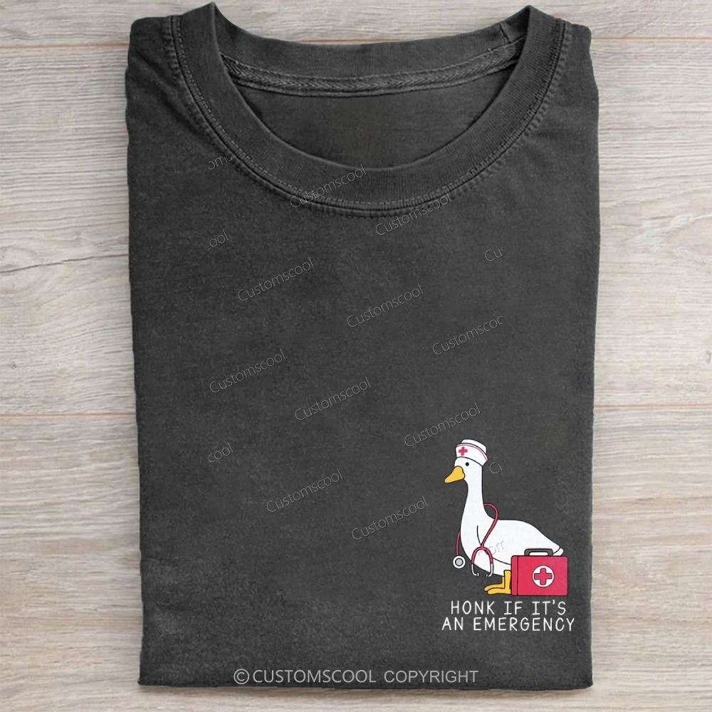 Honk if It's An Emergency, ER Nurse Unisex Vintage Washed Tee
