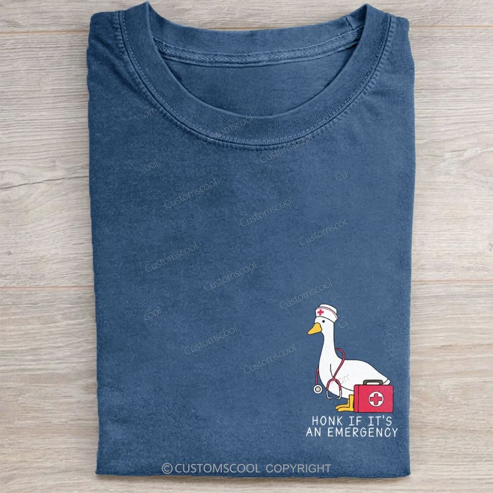 Honk if It's An Emergency, ER Nurse Unisex Vintage Washed Tee