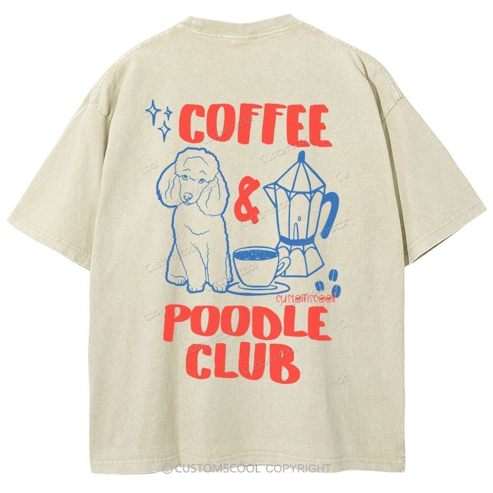 Coffee Poodle Club Unisex Fit Washed T-Shirt – Customscool