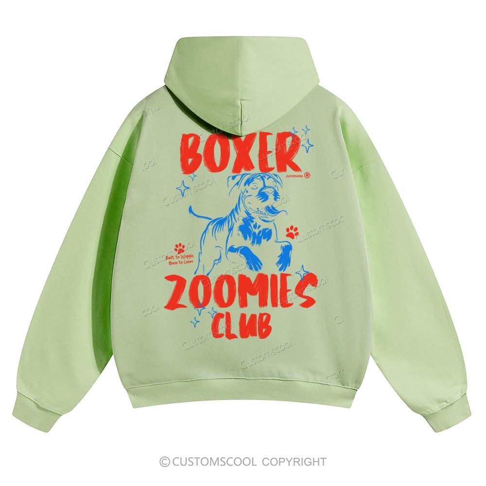 Boxer Zoomies Club Solid Color Hoodie