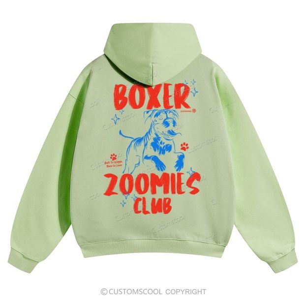 Boxer Zoomies Club Solid Color Hoodie