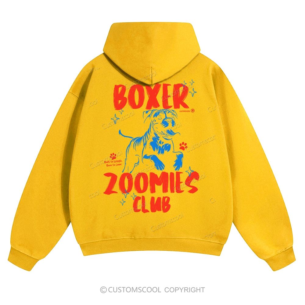 Boxer Zoomies Club Solid Color Hoodie