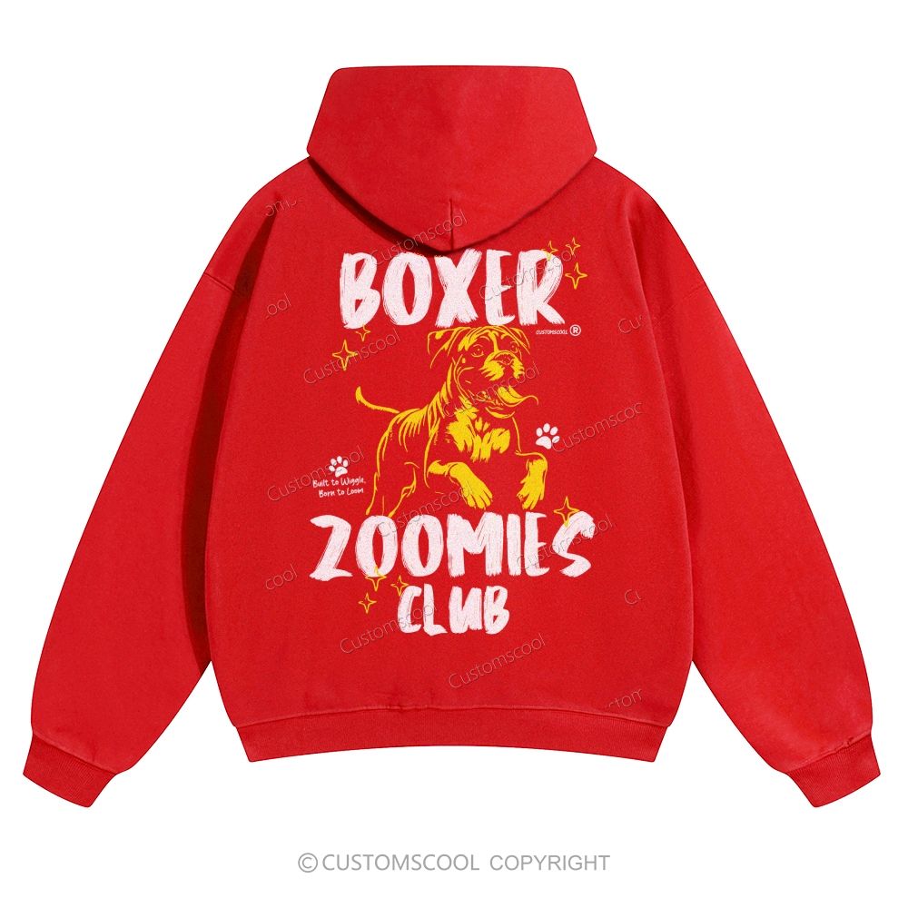 Boxer Zoomies Club Solid Color Hoodie