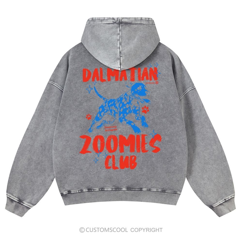 Dalmatian Zoomies Club Casual Washed Hoodie