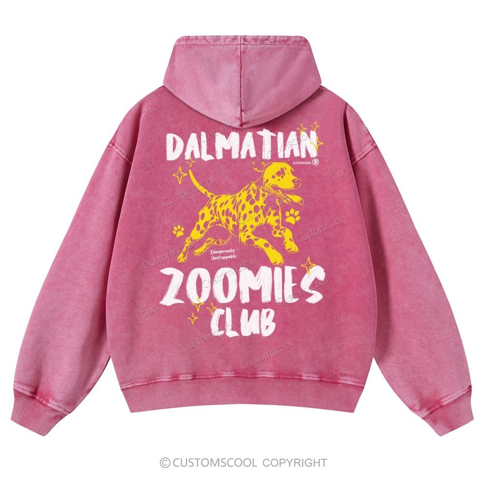 Dalmatian Zoomies Club Casual Washed Hoodie