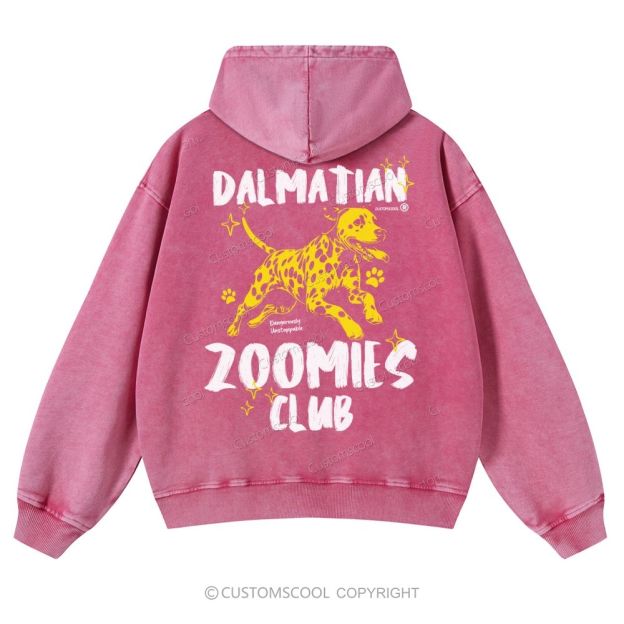 Dalmatian Zoomies Club Casual Washed Hoodie