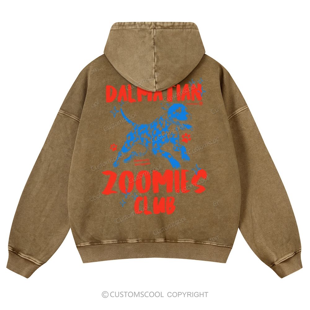 Dalmatian Zoomies Club Casual Washed Hoodie