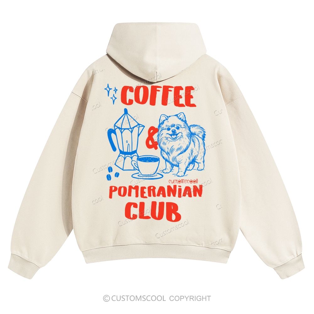 Coffee Pomeranian Club Solid Color Hoodie