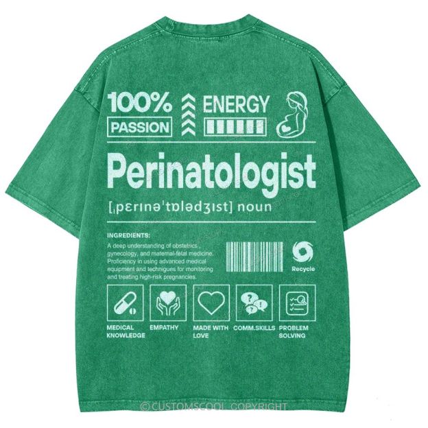 Perinatologist Unisex Fit Washed T-Shirt Customscool
