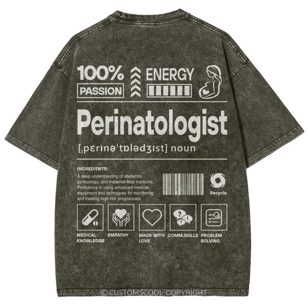 Perinatologist Unisex Fit Washed T-Shirt Customscool